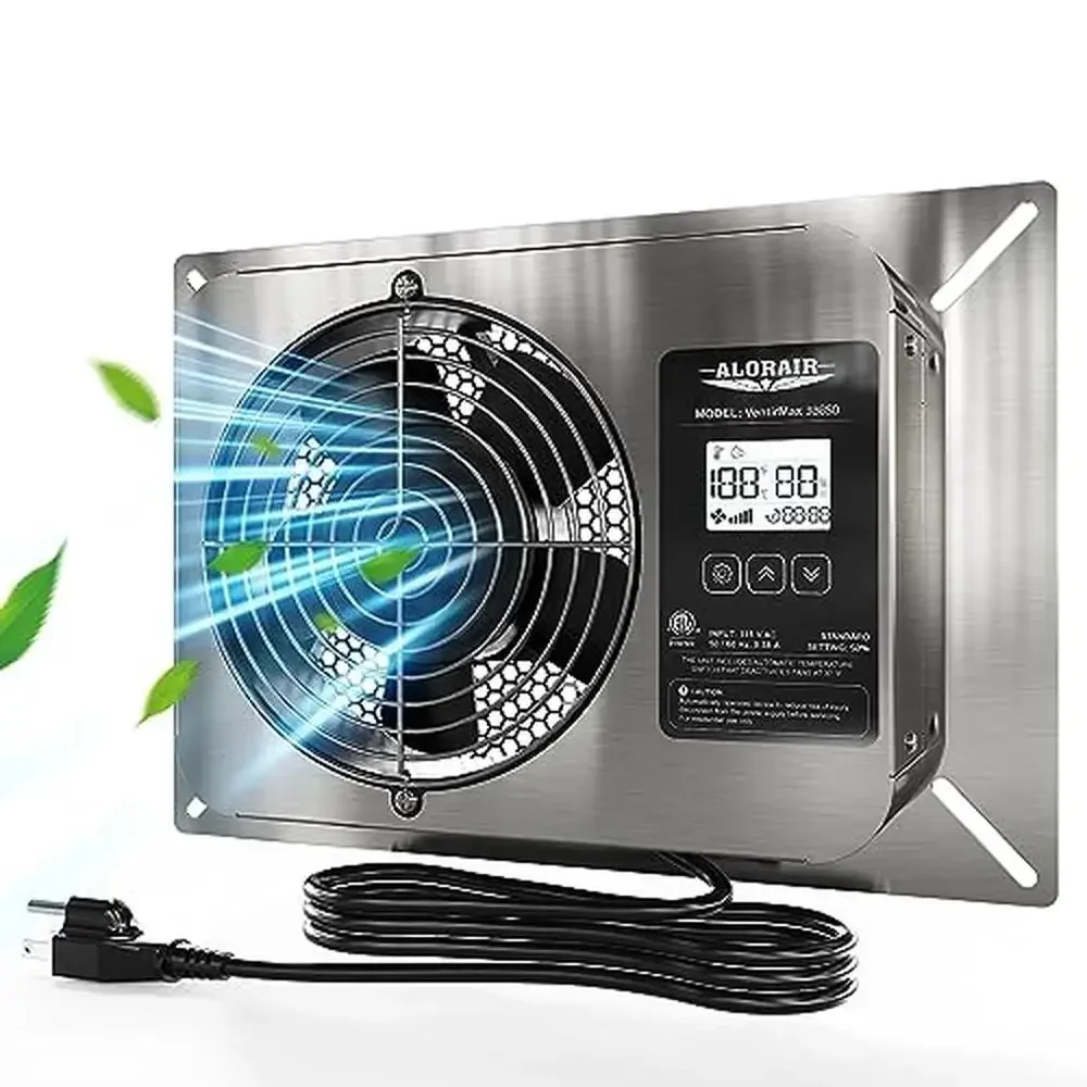 

Вентилятор для ползания, гигростат, вытяжное отверстие из нержавеющей стали, цифровой дисплей, цикл синхронизации, замораживание 300 куб. футов в минуту, тихая работа