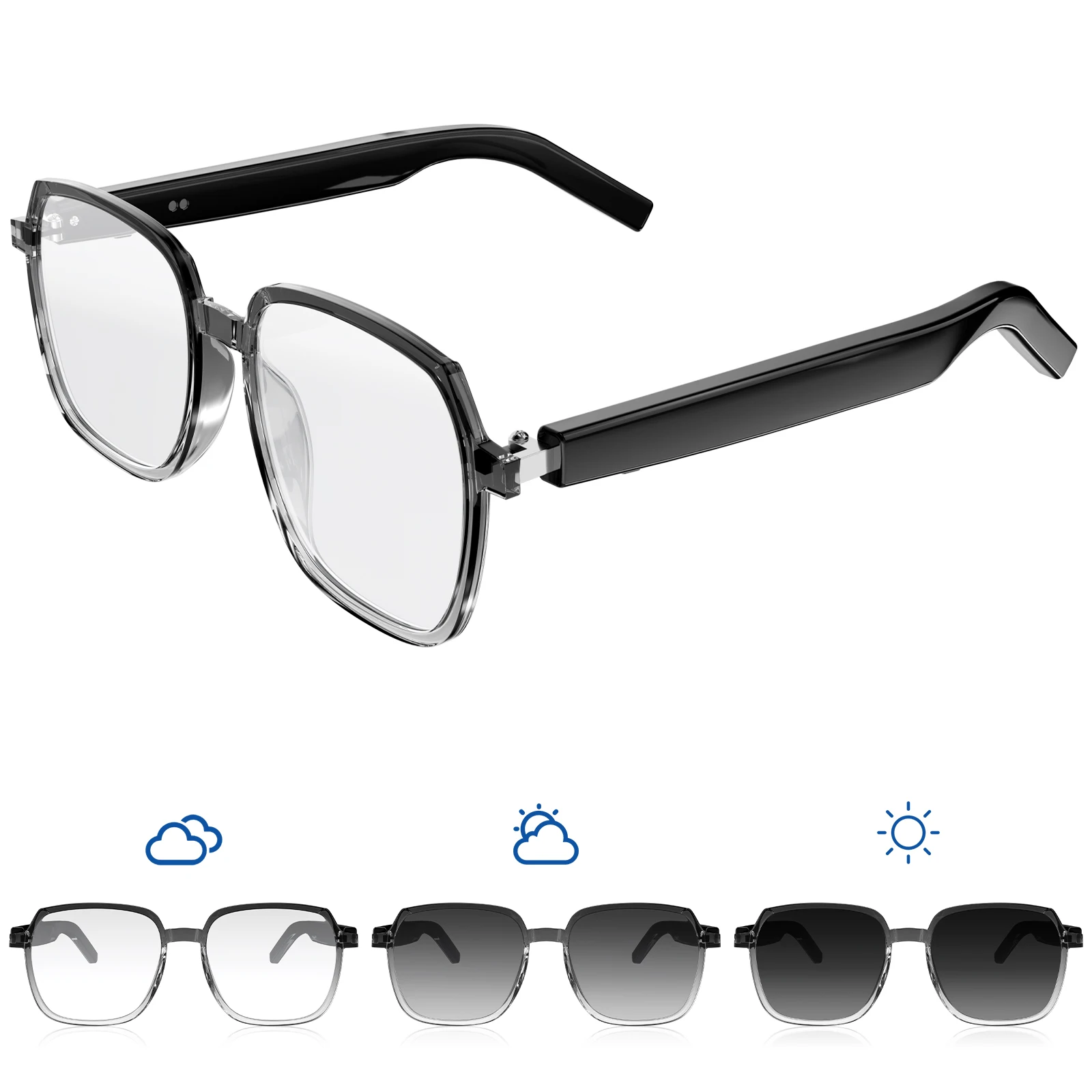 Okulary M10 ProC Nowe Inteligentne Okulary Bluetooth AI 8KHD z Ochroną Przed Niebieskim Światłem do Odsłuchiwania Muzyki, Jazdy Samochodem i Sterowania Głosowego