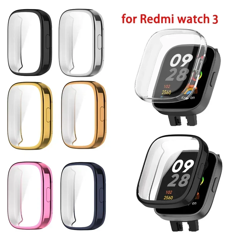 TPU Case for Redmi Watch 3 Watch3 Pro Soft Electroplating Screen Protector Frame Full Cover