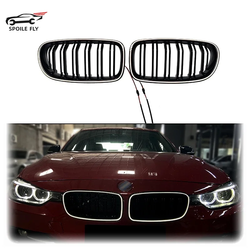 High Quality ABS Car Front Heat Dissipation Port LED Luminous Racing Grills For BMW For BMW 5 Series F10 F11 F18 2010-2017