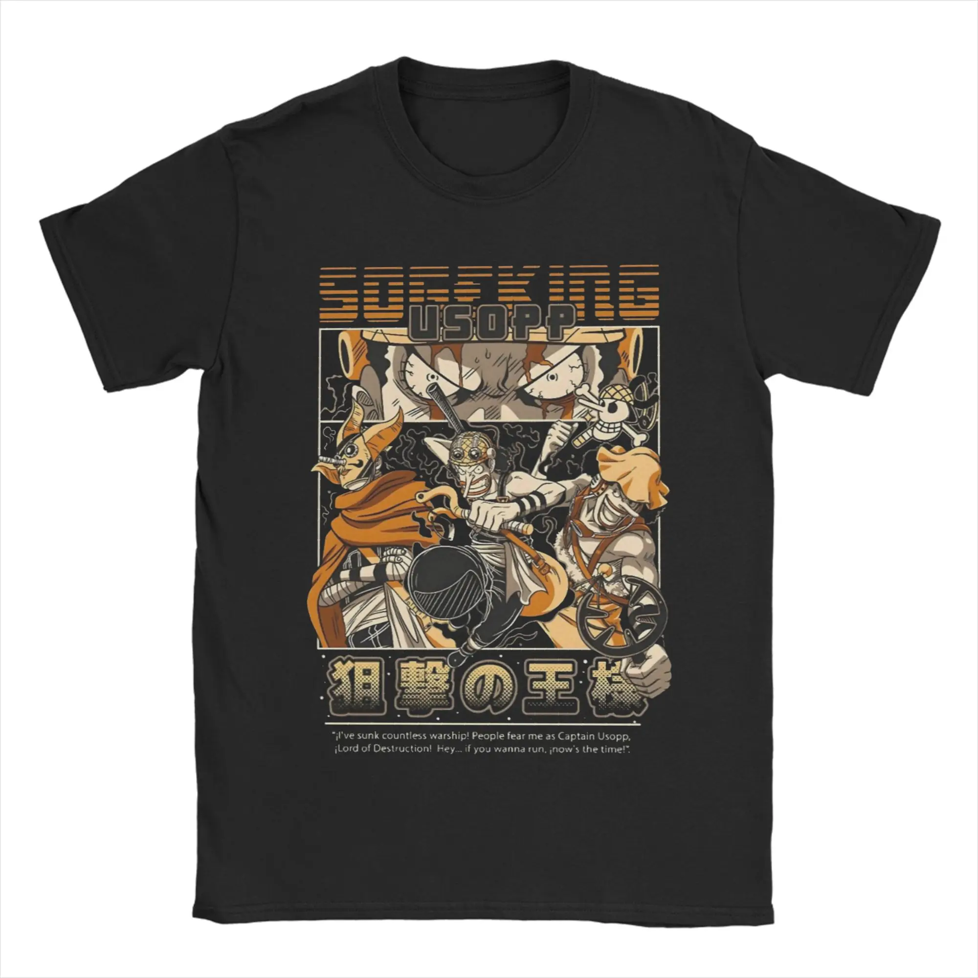 Camiseta masculina e feminina Usopp Eustass, peça única, 100% algodão, divertida, manga curta, gola redonda, camisetas plus size
