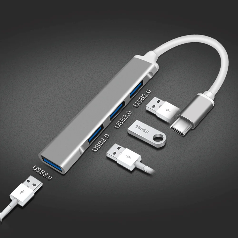 4 Ports USB 3.0 Hub USB Hub High Speed Type C Splitter 5Gbps For PC Computer Laptop Accessories Multiport HUB USB 3.0 2.0 Ports