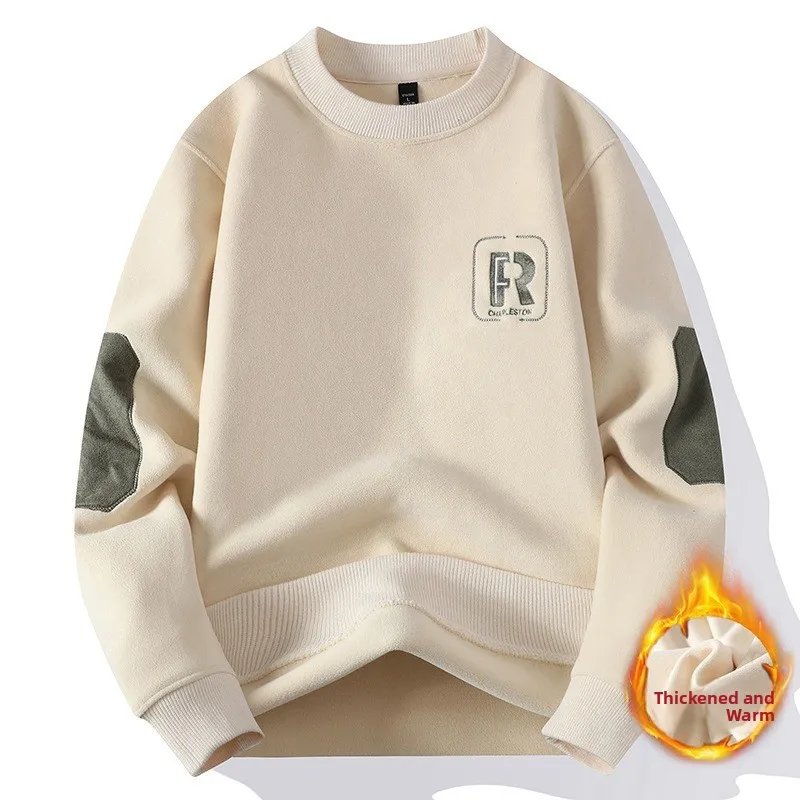 سترة رجالية مزدوجة الجانب من الصوف بياقة مستديرة، ملابس داخلية دافئة للعمل في الشتاء، تصميم فضفاض بأكمام طويلة، مقاومة للأكسد...