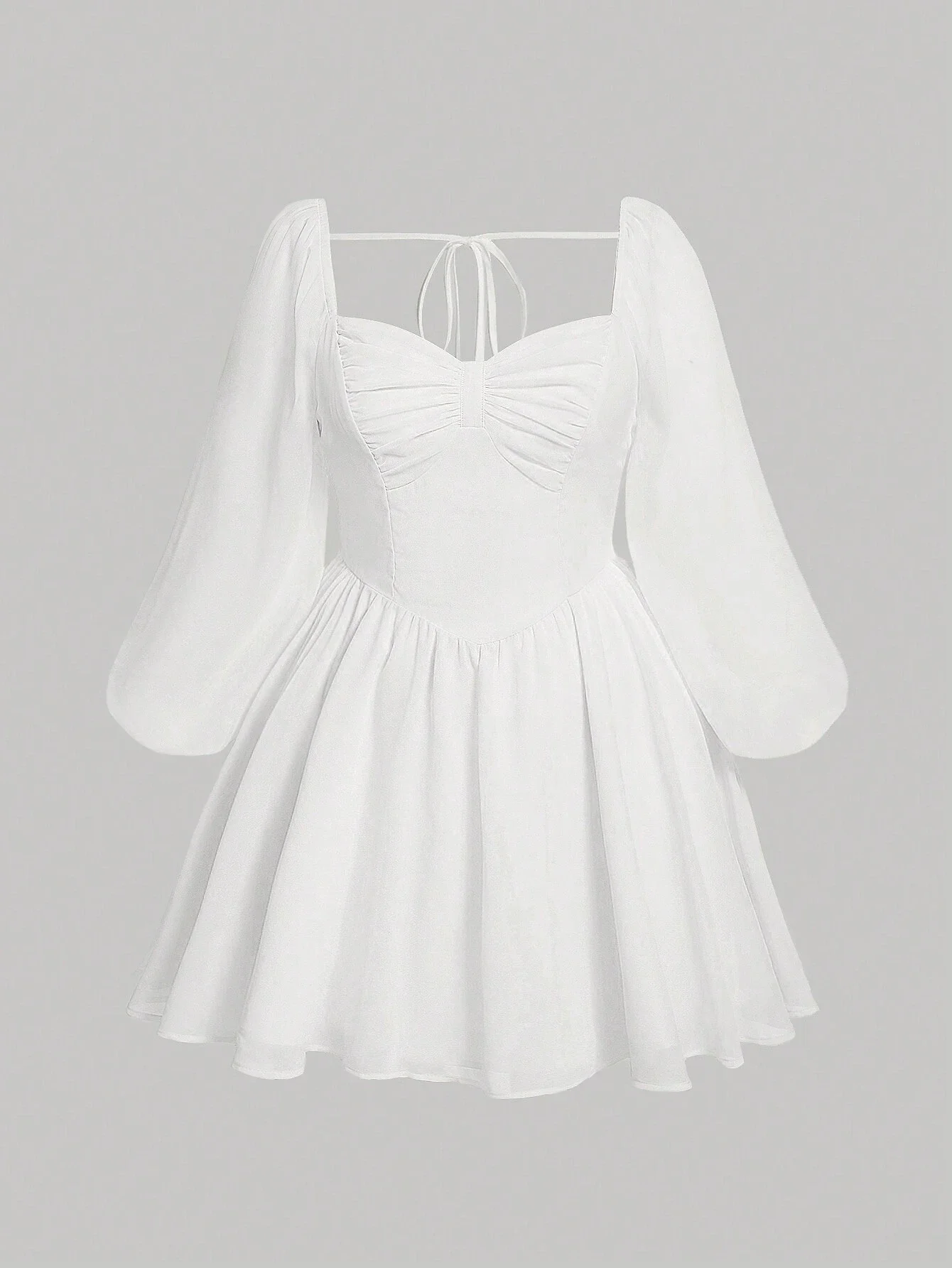 Sweetheart Neck Lantern Sleeve Milkmaid Dress For Women