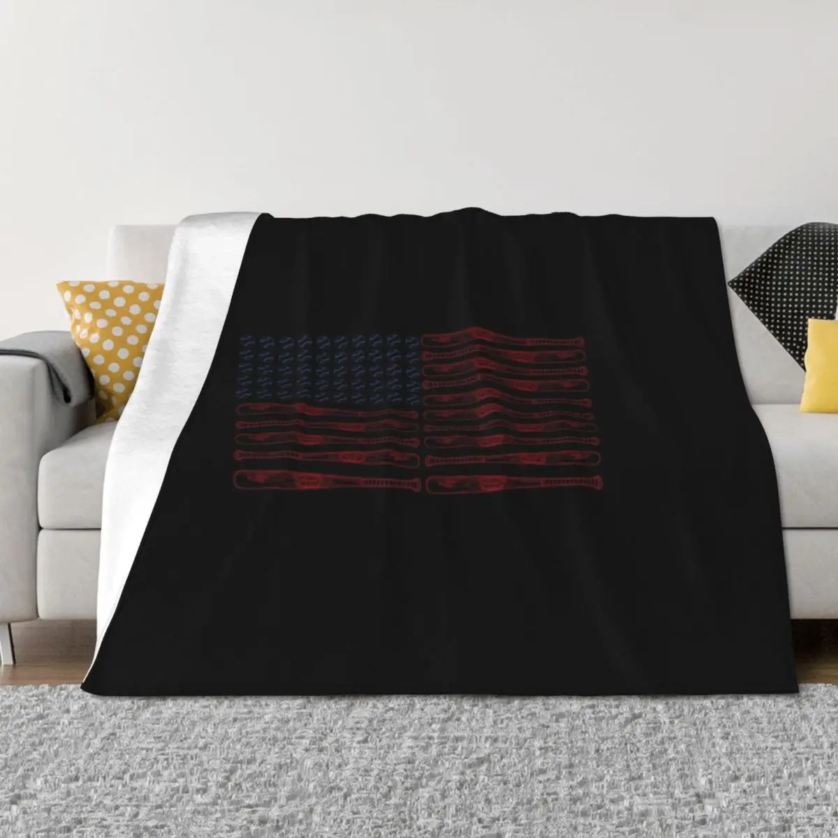 

BASEBALL FLAG Throw Blanket Hairys for winter bed plaid Blankets