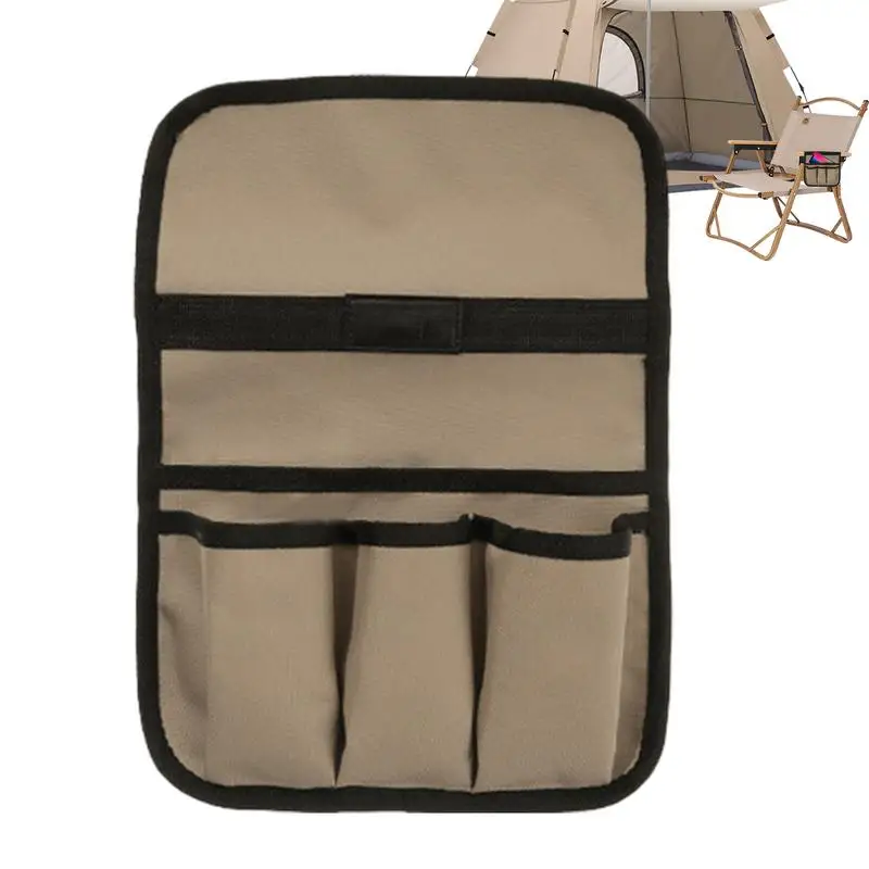 Wheelchair Storage Bag Double-Layer Camp Chair Side Pocket Organizer Beach Chair Side Organizer Portable Camp Chair Storage For