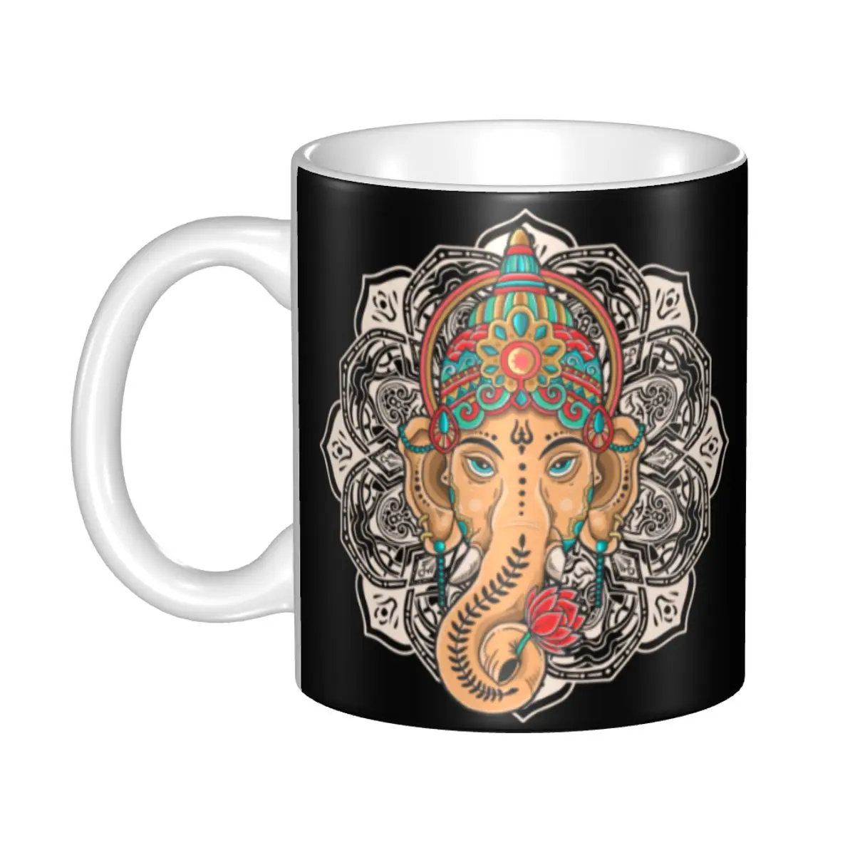 Hindu Ganesha Elephant God Coffee Mugs DIY Personalized Indian Religions Ceramic Mug Creative Gift