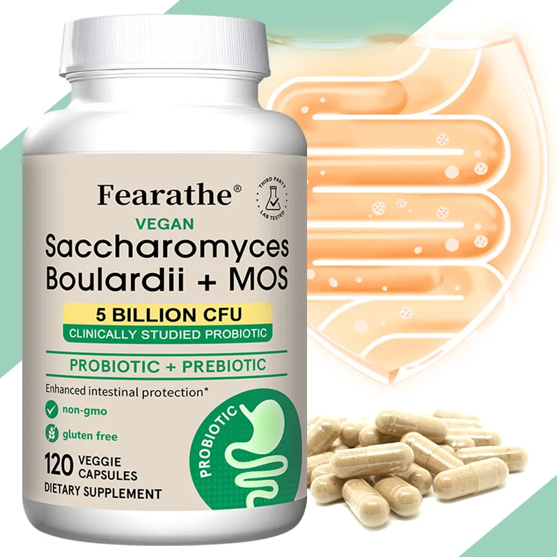 

Saccharomyces Boulardii Probiotics Capsules for Women & Men, Promote Intestinal, Gut, Immune & Digestive Health, Non-GMO