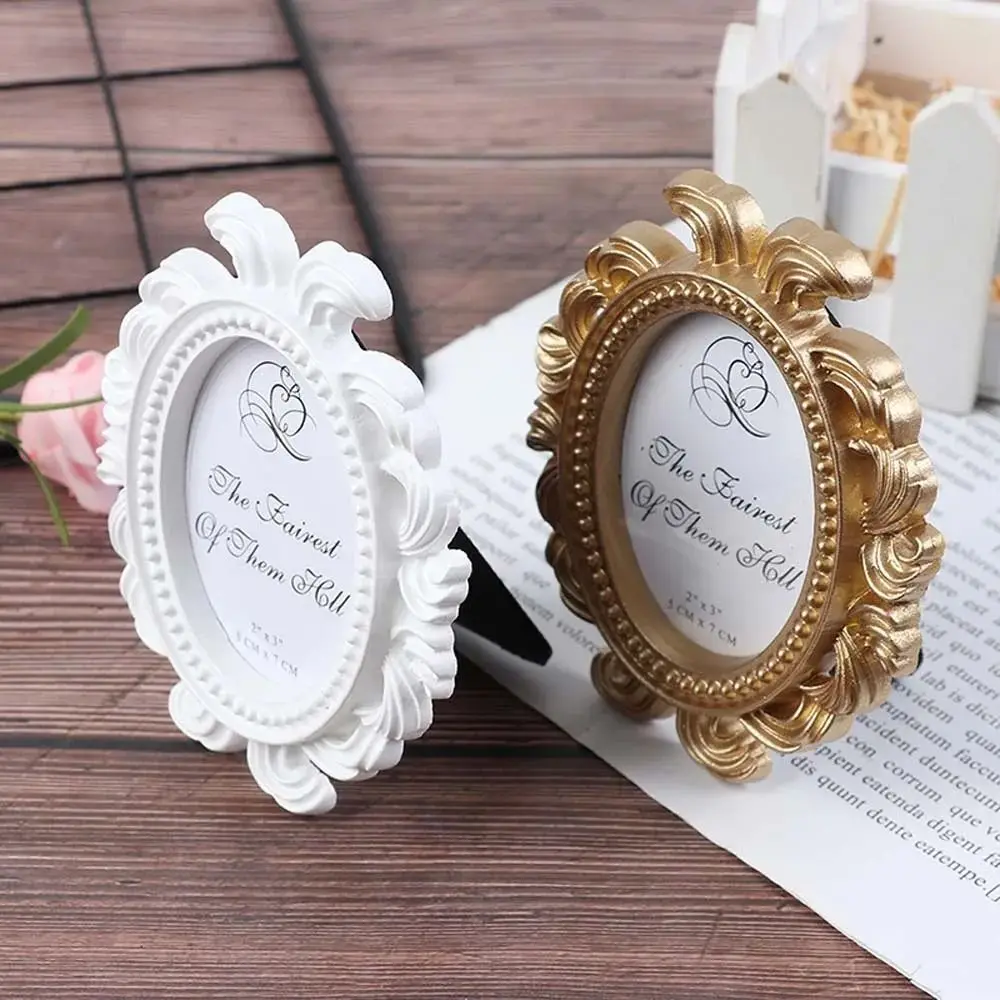 Floral Photo Frame Elliptical Picture Frame Baroque Photo Holder Desktop Picture Frame Home Decor Wedding Gift