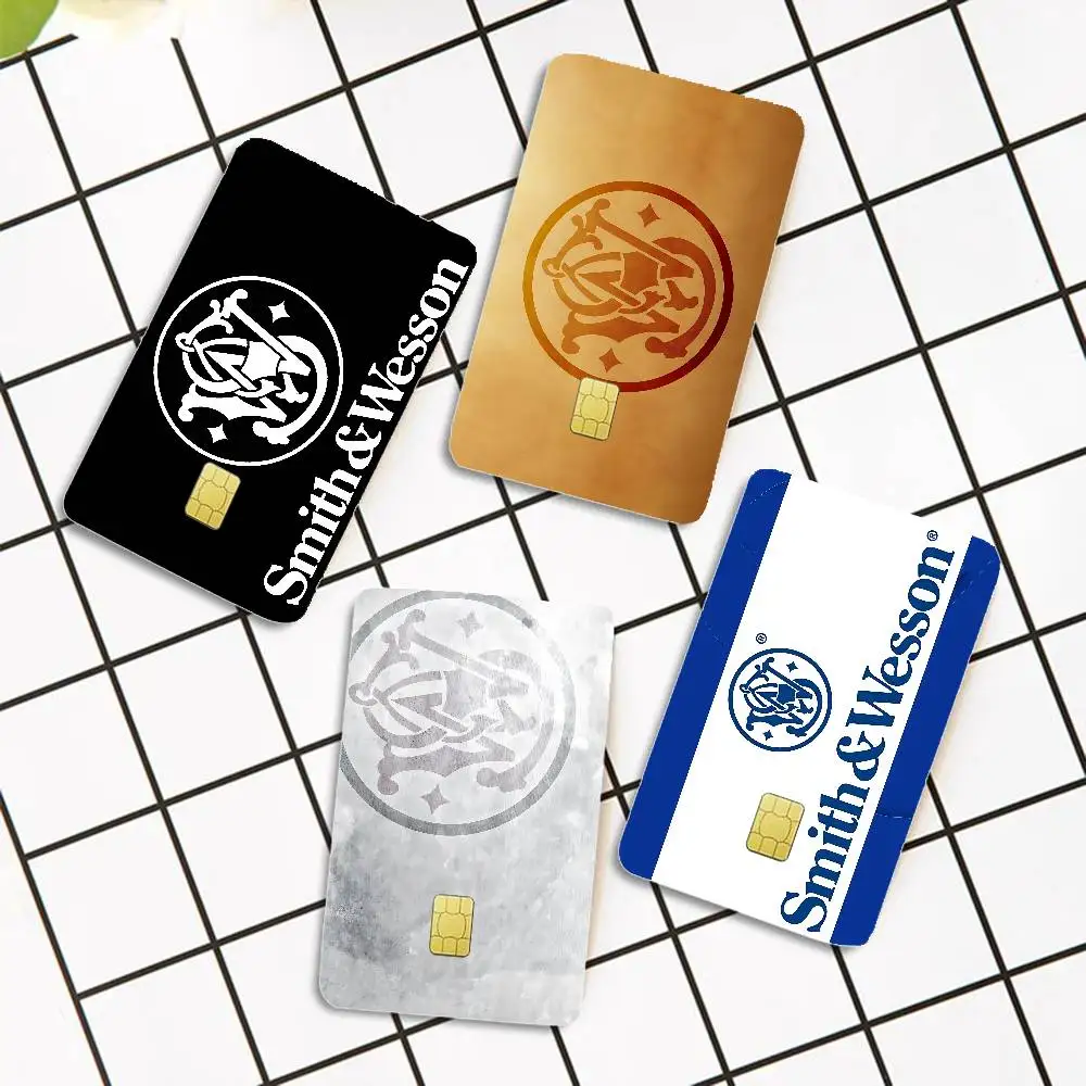 GUN Smith Wesson Diy Credit Debit Card Sticker Party Sticker Decoration Waterproof Small Chip Card Skin Sticker