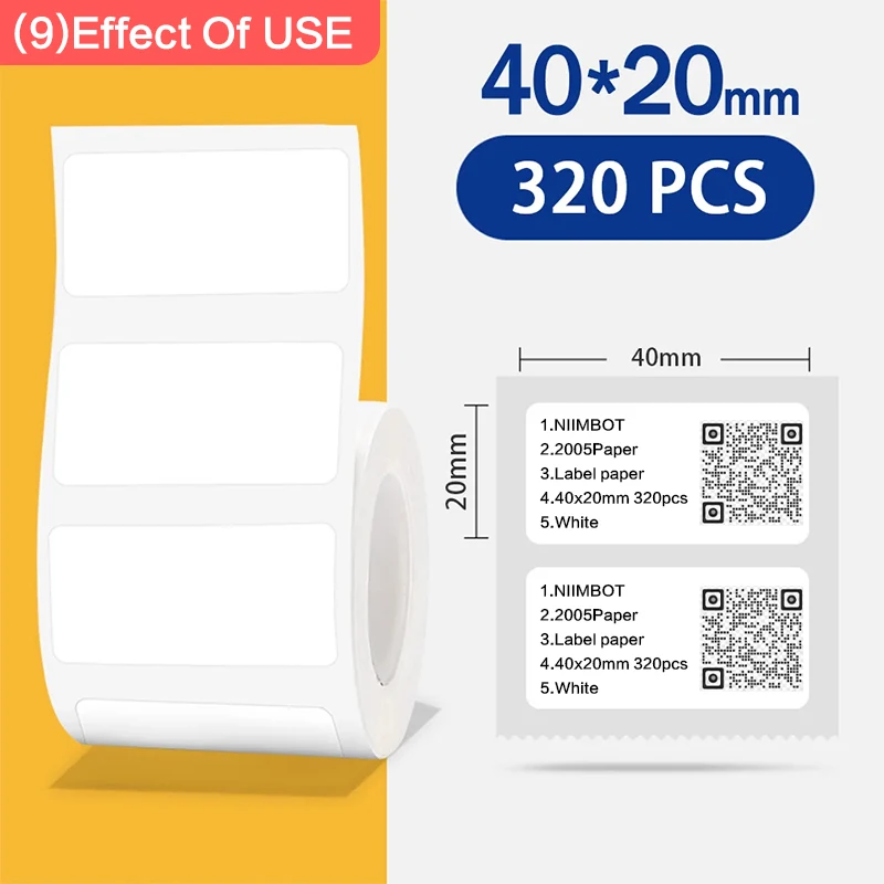 Niimbot B1 Witte Sticker 3/5/10 Rolls Waterdicht Papier Zelfklevend Label Wit Anti-Olie Voor B1 B21 Mini Thermische Printer Tape - afbeelding 1