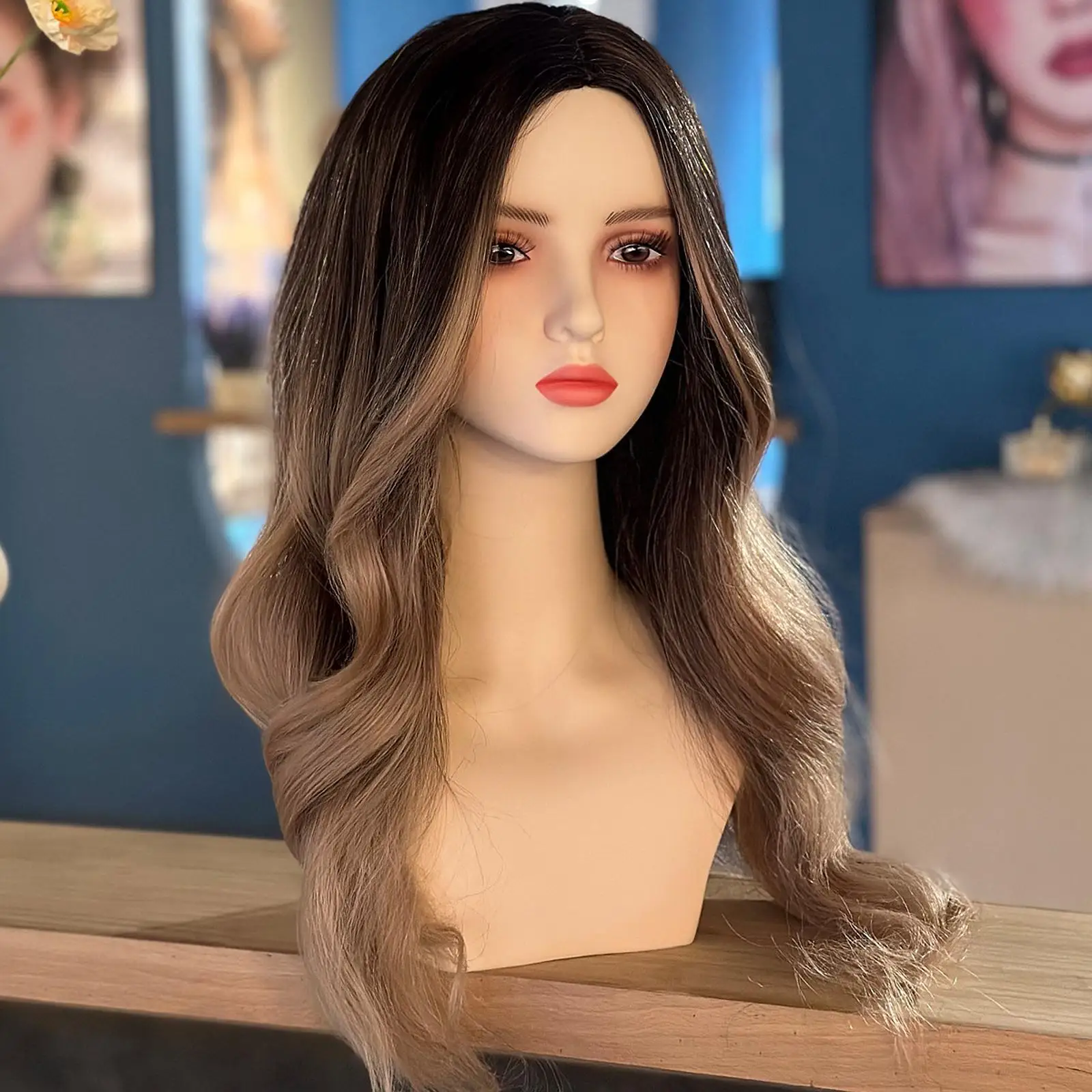 Weiblicher Schaufensterpuppenkopf, Perückenständer, professionelle Tischplatte, multifunktional, mit Make-up für Zuhause, Styling, Trocknen, Salon