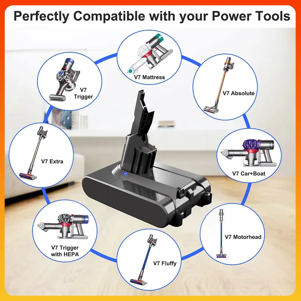 For Dyson V6 V7 V8 Series DC62 SV07 SV09 SV10 SV11 SV12 Handheld Vacuum Cleaner Battery Type A/B Series Rechargeable Battery