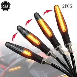 2PC Universele LED Motorfiets Richtingaanwijzer 12v IP68 Waterdichte Amber Flasher Indicator Blinker Achterlichten Lamp accessoires