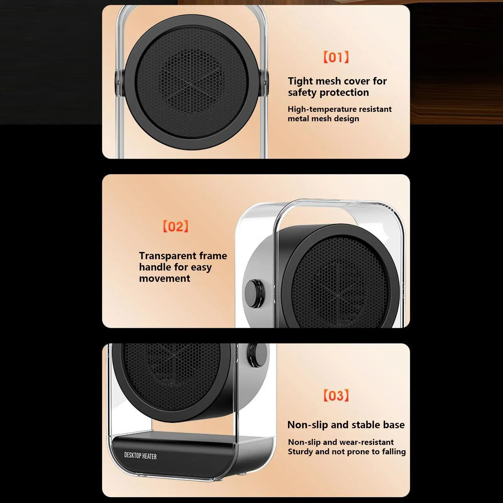 

Space Heater Portable Fast Heating Electric Home Supplies Small Room Heater For Offices Desk Room Home Garage RV Camping House