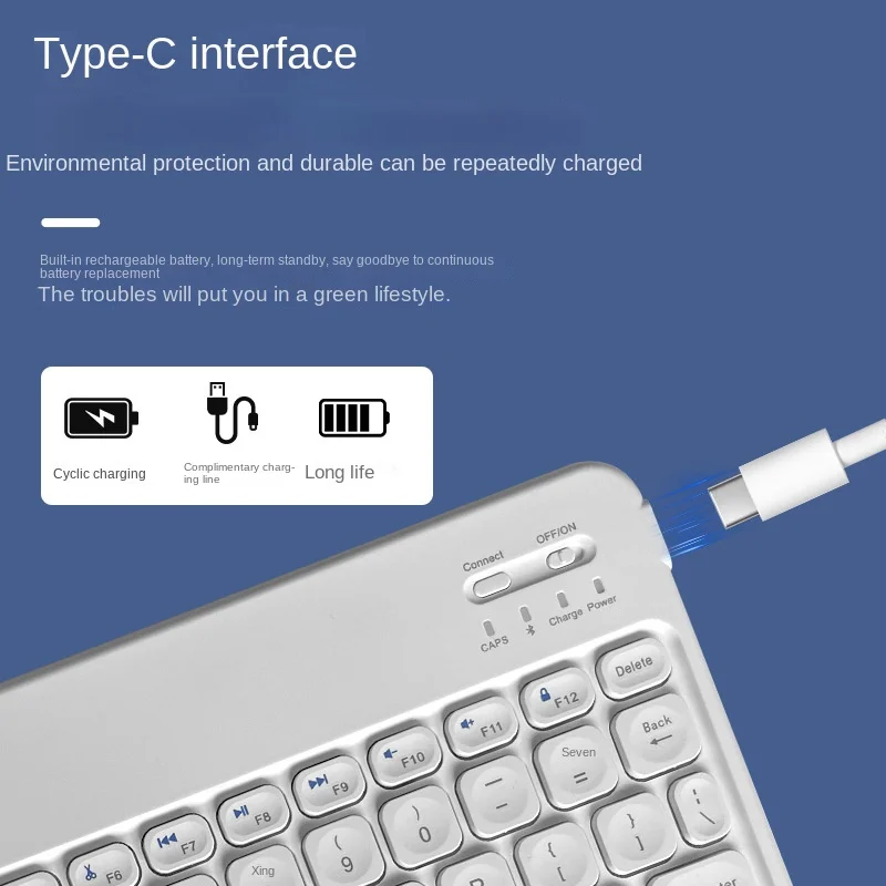 round Cap Bluetooth KeyboardipadPortable Rechargeable Wireless Keyboard for Mobile Phone Tablet Notebook