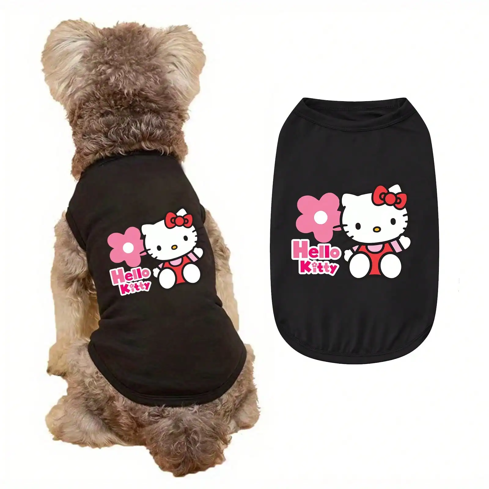 Immagine 3: 1 pezzo di costume morbido e traspirante per cani da compagnia, pullover per animali domestici, gilet stampato Hello Kitty