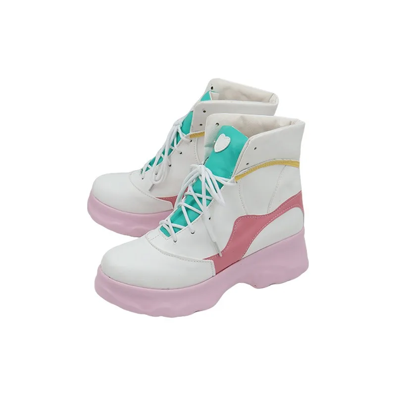 HIMEHINA Buty do Cosplayu Skórzane PU Buty Karnawałowe Halloweenowe Rekwizyty do Cosplayu Vtuber Akcesoria Anime Szyte na Miarę