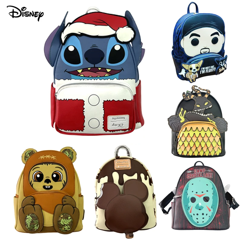 

New Original Disney Mickey Mouse Pu Leather Women's Backpack Boo Mike Sully Cosplay Leisure Travel Bag Mini Children's Schoolbag