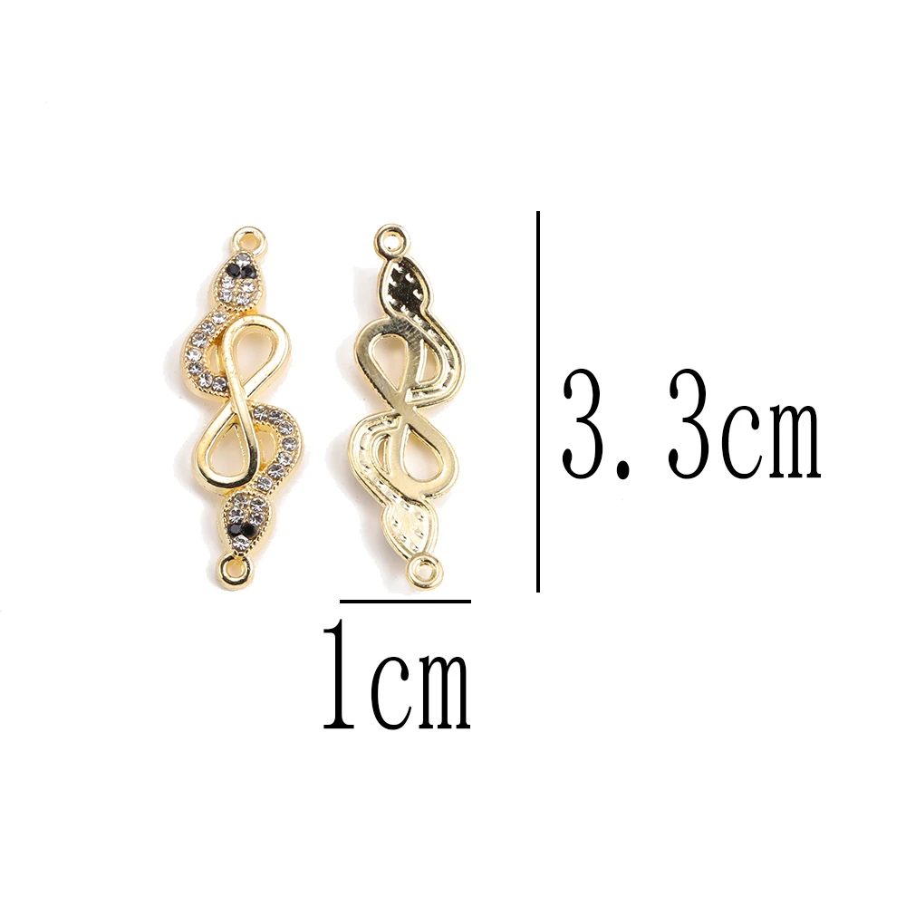 10pcs Wholesale Zinc Alloy Snake Charm Rhinestone Infinite Loop Jewelry Connector DIY Girl\'s Anklets Bracelet Unfading