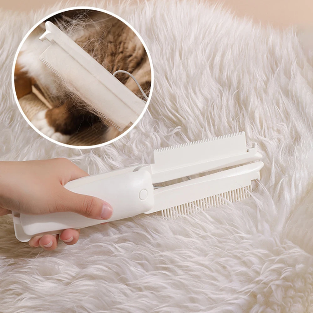 SWEETHOME ABS 3-In-1 Pet Combs Flea Comb With Lint Filter Folding Comb Pet Hair Care Accessories For Cats Dogs 14 x 4.5cm