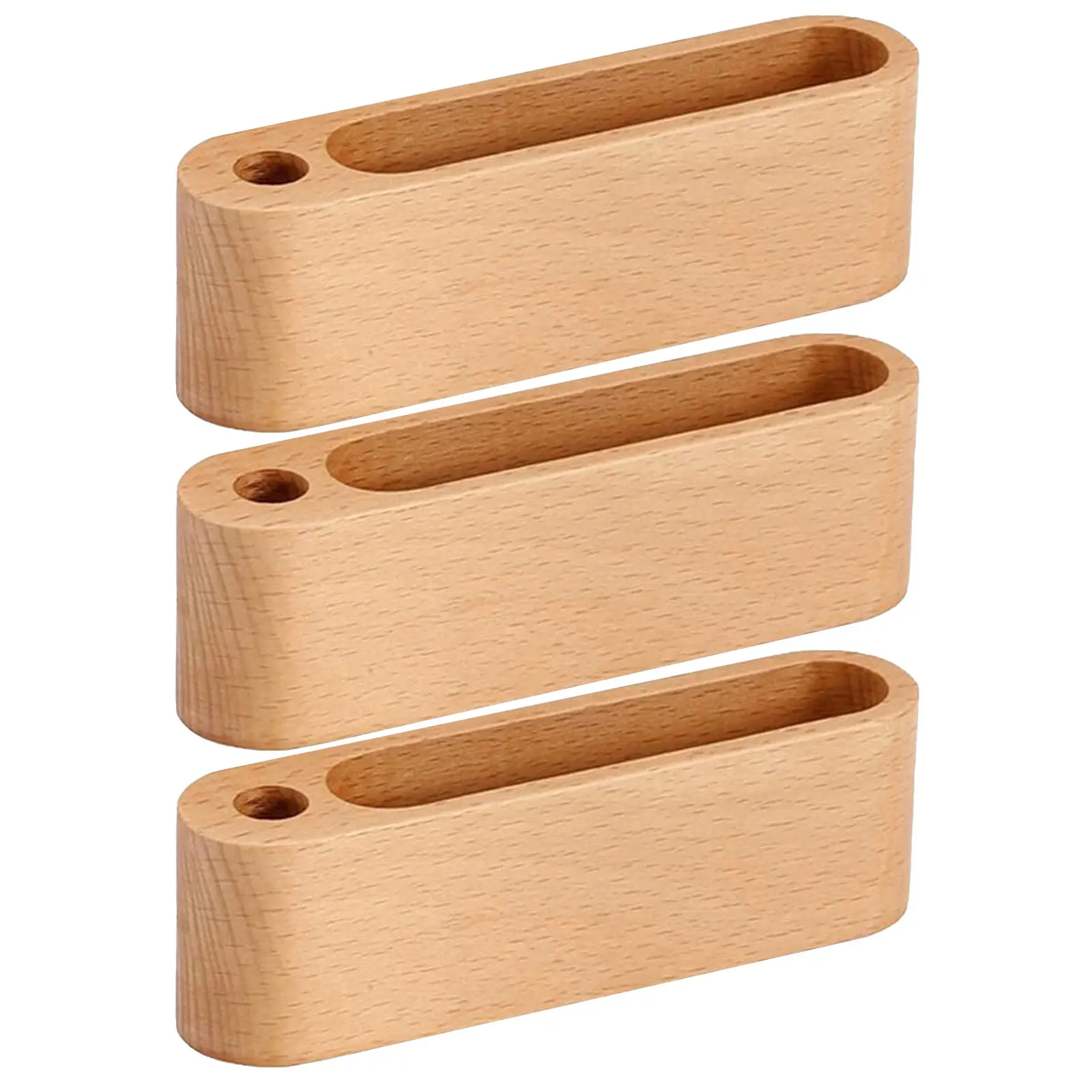 

Держатель для визитных карточек из дерева, 3 шт., настольная подставка, компактный портативный органайзер, 5,11x1,57x1,18 дюйма, с отсеком для ручек, для офиса и дома