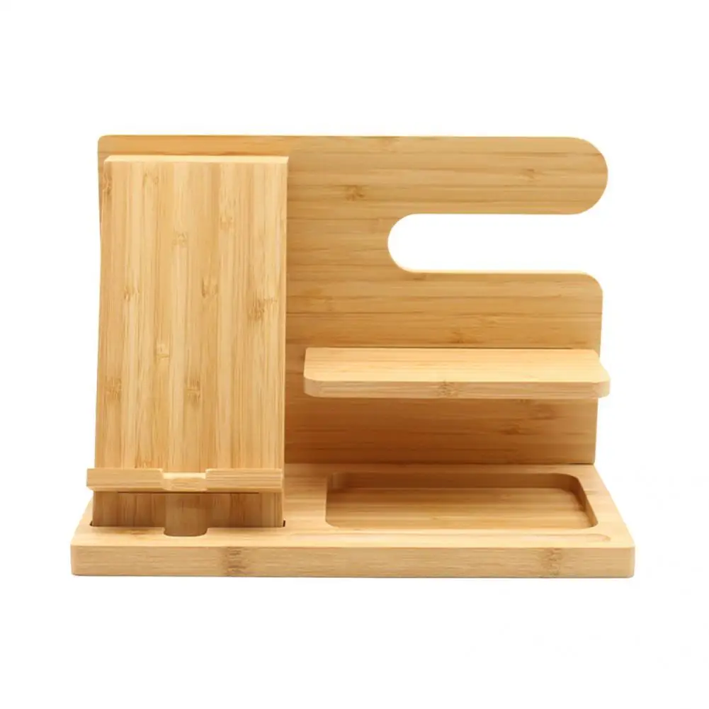 Wooden Multifunctional Phone Stand, Compact Phone Holder, Sturdy Long Service Life, Key, Watch, Organizer