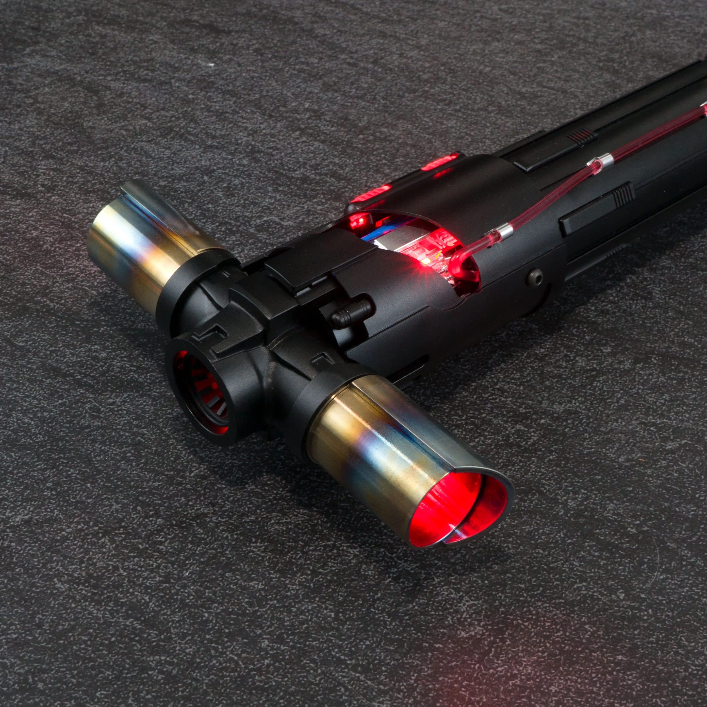 89sabers Crystal Kylo Ren Proffie V3.9 board Neopixel Lightsaber with Fire Flame Main Blade 2 Side Blades heavy dueling