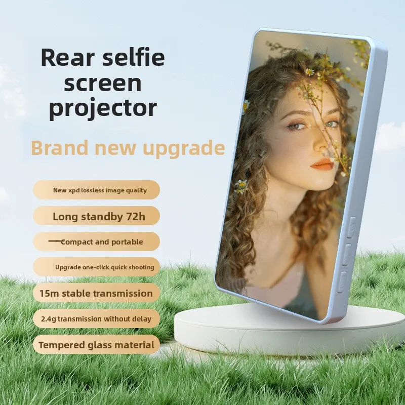Portable Phone Selfie Screen Display Projector Magnetically Attached Rear Screen Booster for HighQuality Live Videos and Selfie