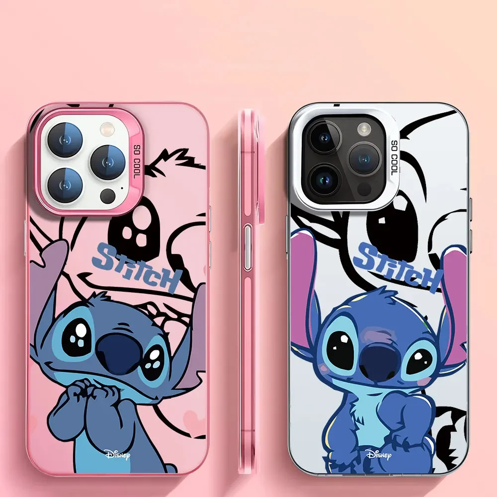 Disney Stitch Cute Lovely Couple Phone Case For iPhone 16 15 14 13 11 12 PRO MAX XS XR 15 14Plus Anti Drop Shockproof Soft Cover