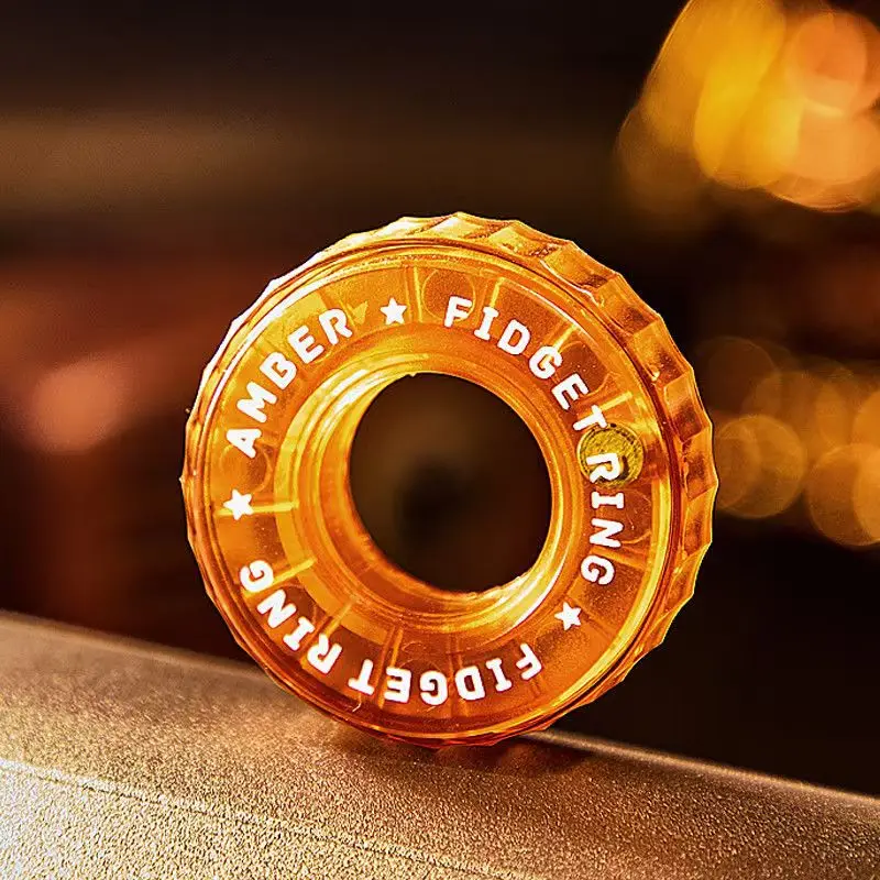 Plastic Color Amber Spinning Fidget Rings Fingertip Mech EDC Stress Relief Twist Anxiety Kid Adult School Office Play Toy Gift