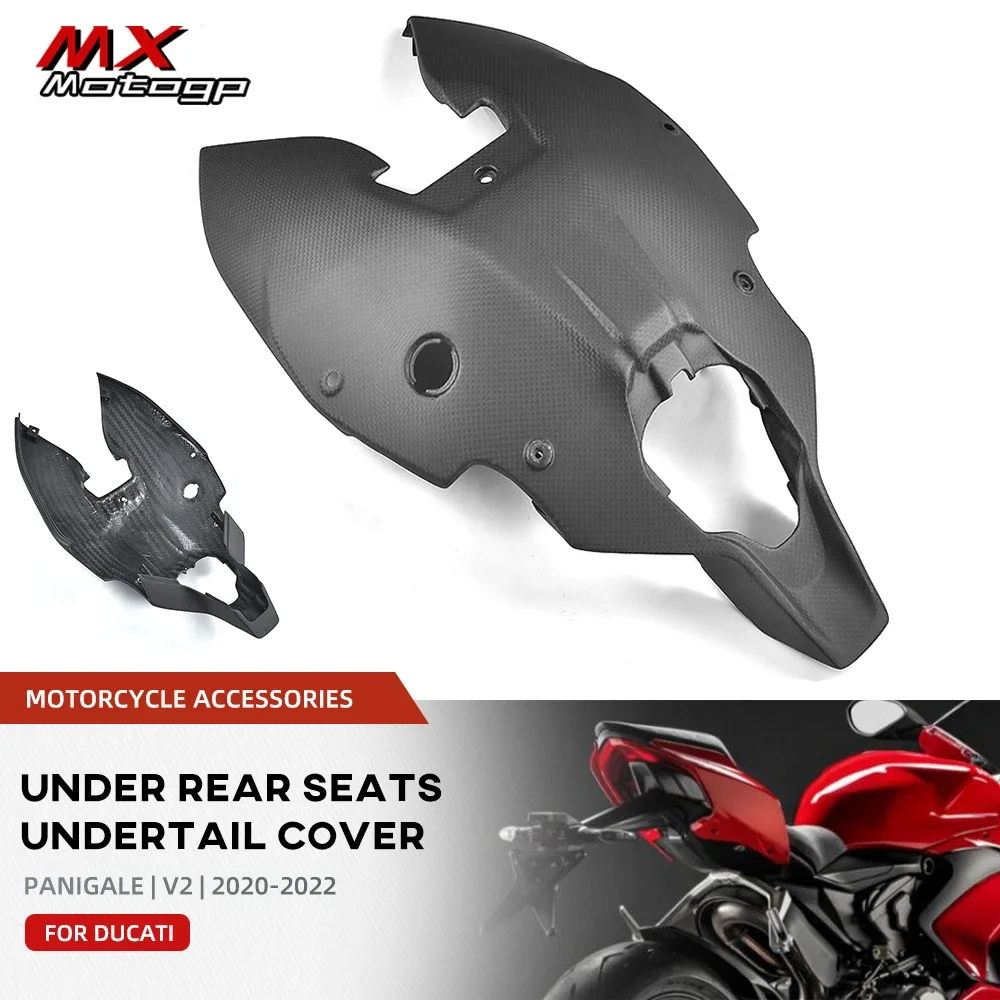 New For DUCATI Panigale V2 2020-2023 Motorcycle Under Seat Rear Tail Bottom Cover Carbon Fiber Undertail Cowl Guard Accessories