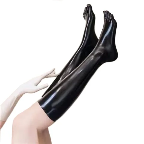 

Latex Mid-tube Tights One-step Forming Five-finger Socks