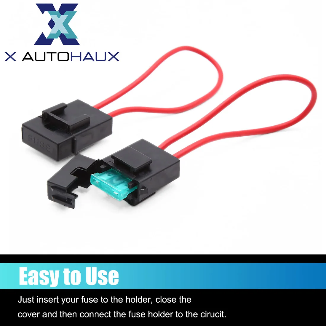 X Autohaux 2/4/8PCS Auto 30A Fuse Holder In-line AWG Wire Copper DC 12V-24V Car Blade Connector Blade Fuse with Crimp Terminal