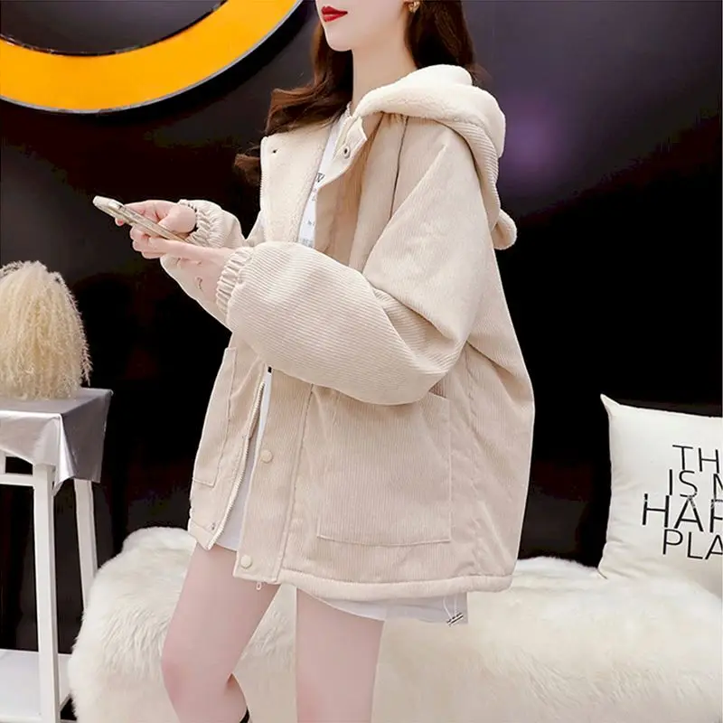 

Пальто с капюшоном из овечьей шерсти, двусторонняя бейсбольная куртка, женский осенне-зимний утепленный кардиган с капюшоном, плюшевые теплые пальто, свободная одежда Y2k