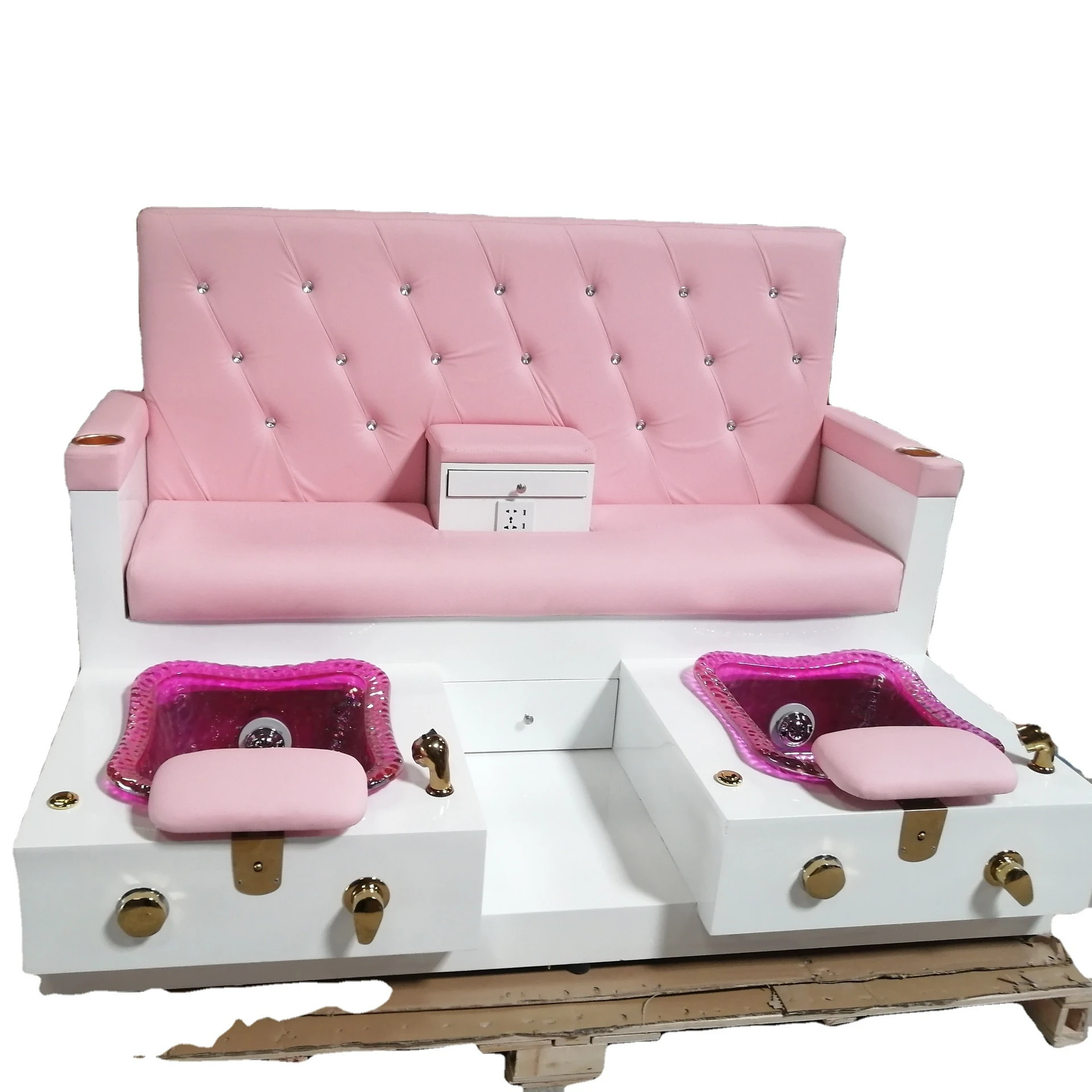 Pink Salon Drainage Magnet Pedicure Pedicure Armchair Double Pedicure Chair
