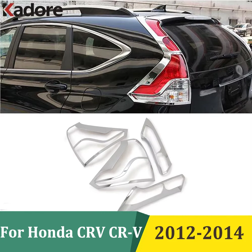 For Honda CRV CR-V 2012 2013 2014 Chrome Rear Tail Light Lamp Cover Trims Taillight Frame Car Exterior Accessories