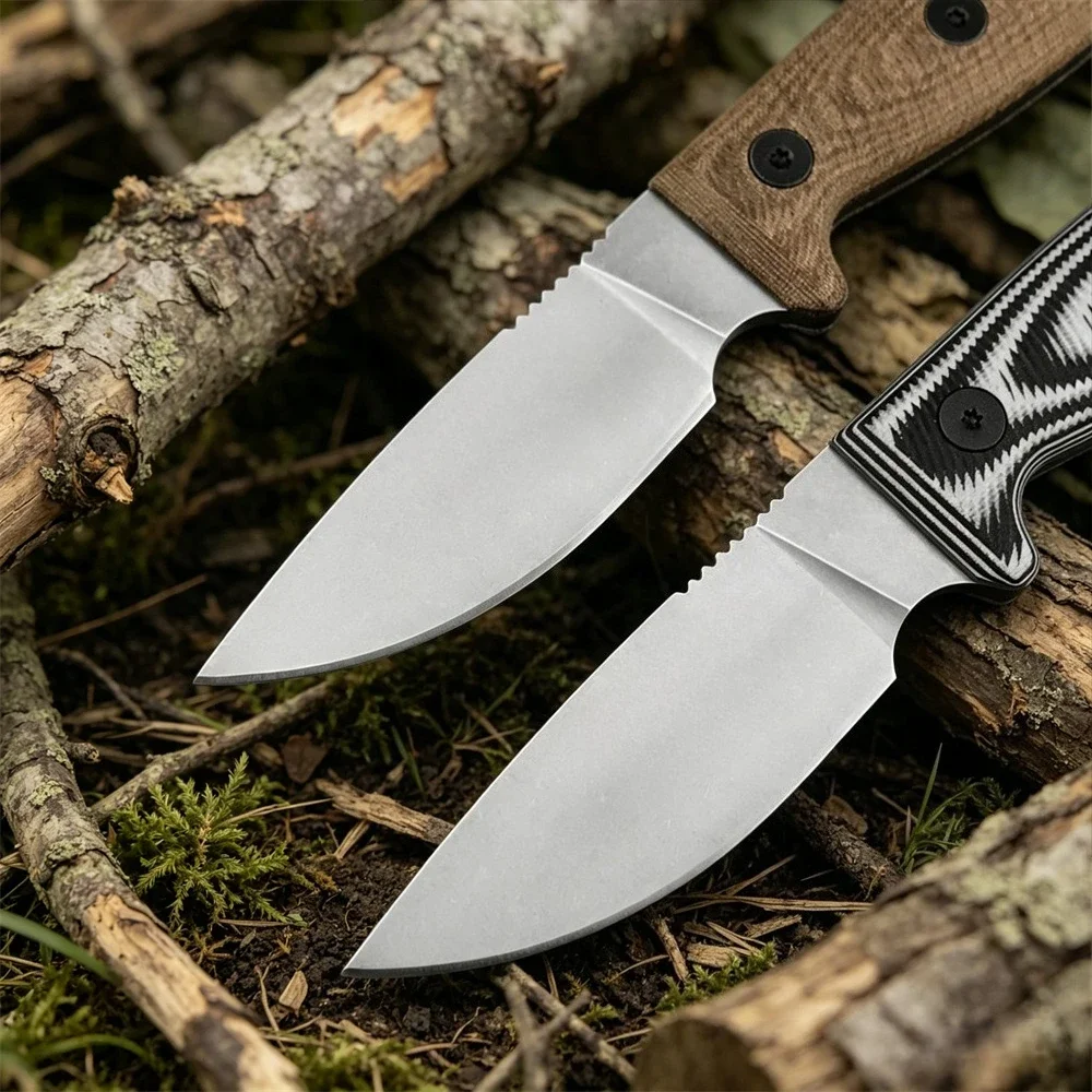 EDC Outdoor Fixed Blade Knife, 3.86 Inch D2 Blade, Sturdy G10 Handle with Matching Sheath, Reliable Companion for Camping Trips