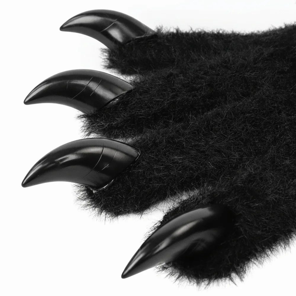 面白い長い猫の爪の手袋-シリコン製の足のパッド-かわいい動物の爪の手袋-コスプレコスチュームアクセサリー-ふわふわの手袋-パーティー用