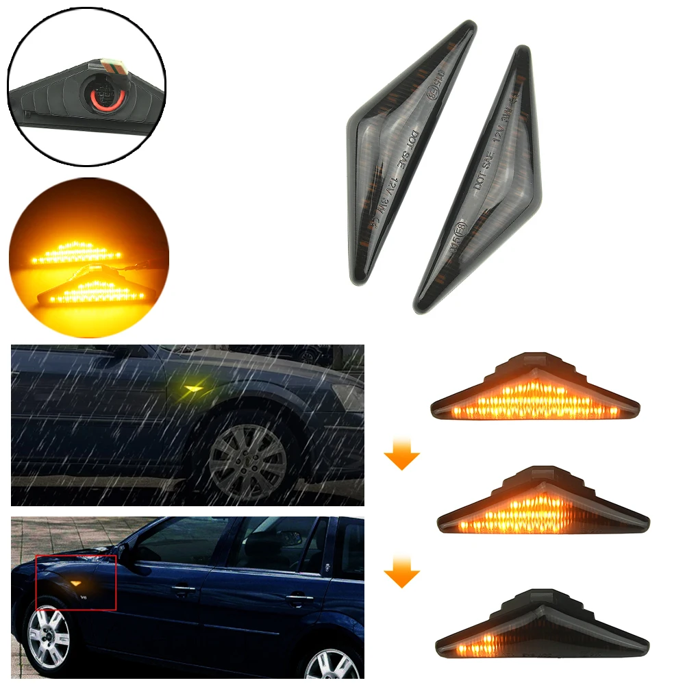 

Текущий боковой повторитель, светодиодный динамический боковой габаритный указатель поворота, индикатор, мигалка, лампа для Ford MONDEO 3 MK3 FOCUS 1 MK1