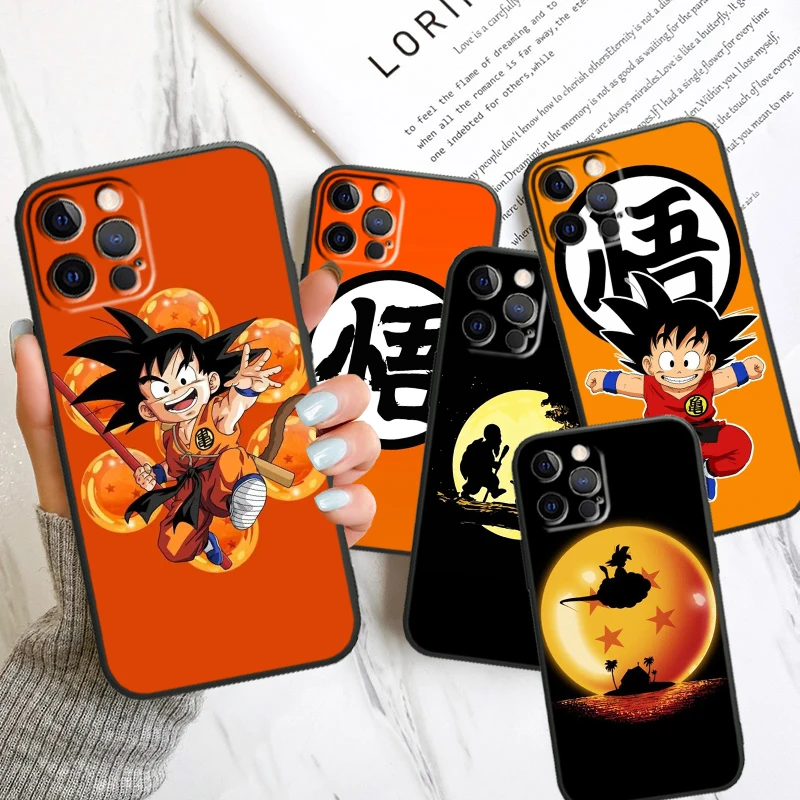 Anime D-Dragon Balls For Apple iPhone 14 13 12 11 X XS XR 8 7 6 Pro Plus Max Mini 5 SE Black Phone Case