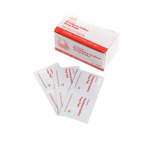 Imagen 1 del producto Almohadilla de intercambio de preparación de povidio-lodino portátil desechable, almohadilla de algodón húmedo para desinfección de heridas para supervivencia, primeros auxilios, viajes al aire libre, 10 Uds.