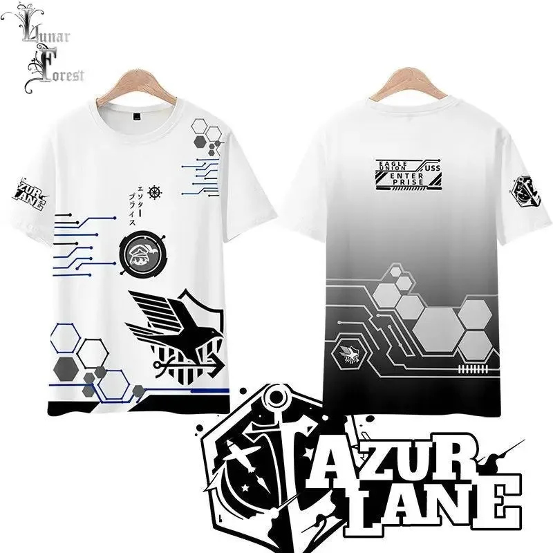 

Azur lane 3d printing T-shirt summer fashion around neck short sleeve popular game streetwear 2024