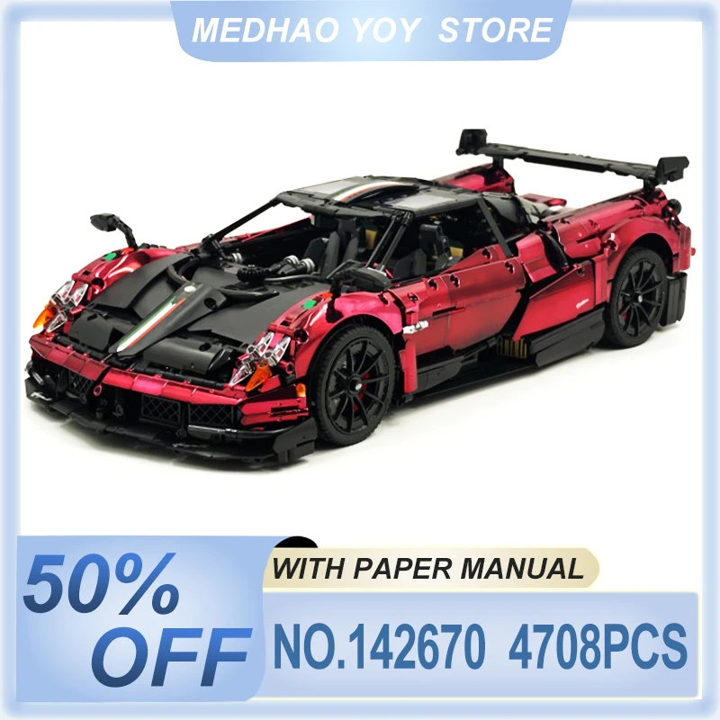 

Пользовательский металлик 142670, высокотехнологичный винно-красный Sprots, автомобиль Huayra 13182, строительный блок, сделай сам, игрушки-головоломки, сборка, рождественские подарки для детей