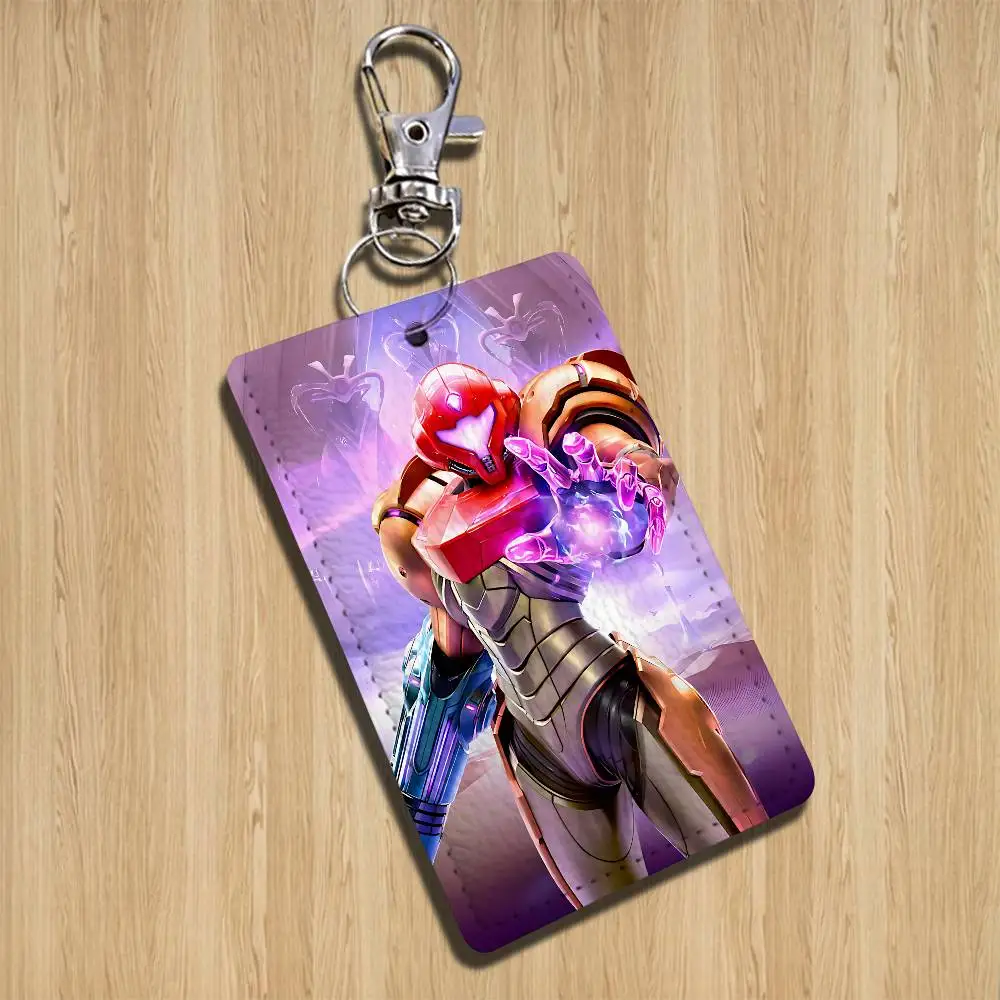 Power Armor M-Metroid Dread Keychain Holder Suitable For Subway Bank Bus Card Case Badge Holder Wallet Card Textured pattern