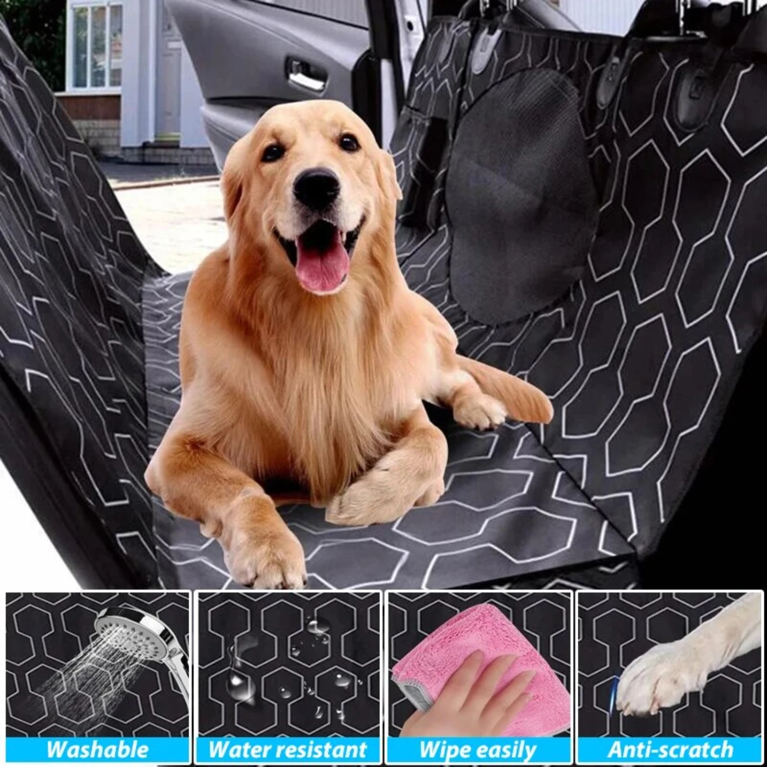 

Waterproof Large and Small Protective Dog Car Seat Cover - Backseat Hammock Protector For Puppies - Transport Carrier Mat - Idea