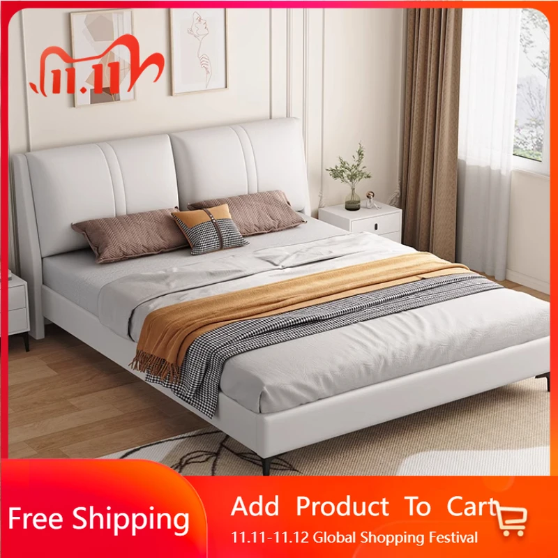

Japanese Aesthetics Bed Modern Simple Unique Bedroom Designer Quality Wedding Bed Display Letto Matrimoniale Trendy Furniture
