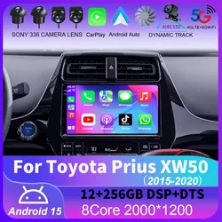 Android 16 Carplay Auto For Toyota Prius XW50 2015 2016 2017 2018 2019 2020 Car Radio Multimedia Video Player Navigation GPS 4G