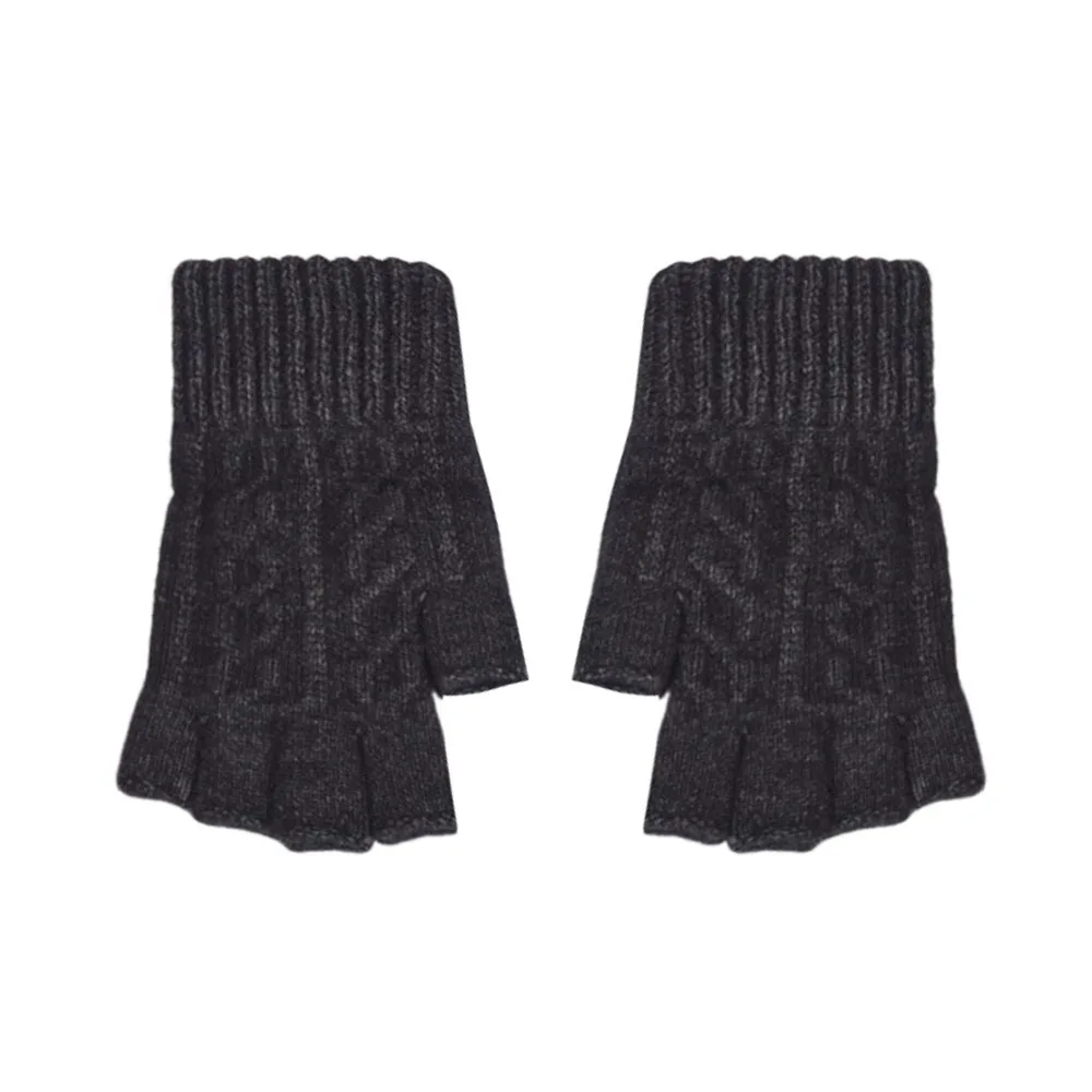 

Fashion Solid Color Winter Gloves Exposed Finger Thick Half Finger Gloves Warm Windproof Cold Proof Fingerless Gloves Outdoor