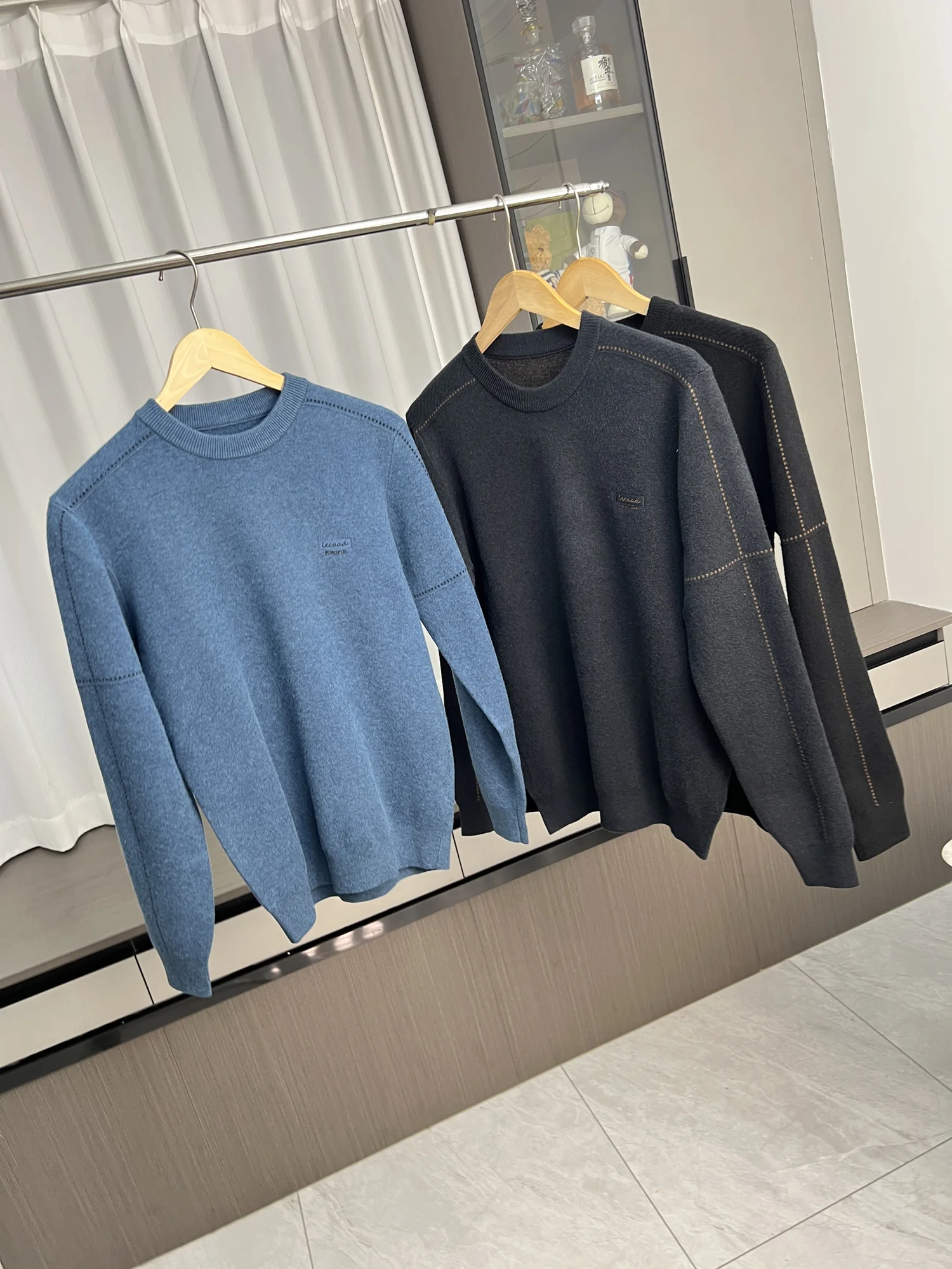 

Теплый вязаный свитер с круглым вырезом, базовый, универсальный, мужской, модный, осенне-зимний, удобный, дышащий, повседневный, с длинным рукавом